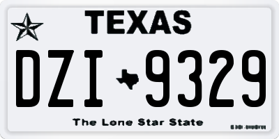 TX license plate DZI9329