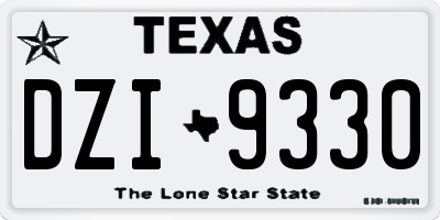 TX license plate DZI9330