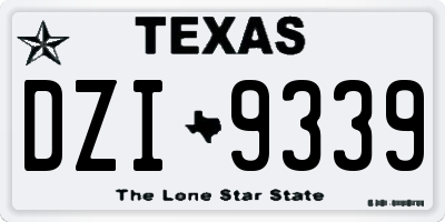 TX license plate DZI9339