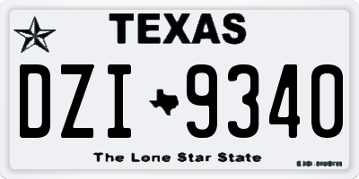 TX license plate DZI9340