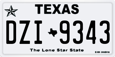 TX license plate DZI9343