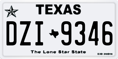 TX license plate DZI9346