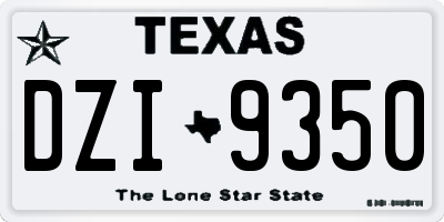 TX license plate DZI9350