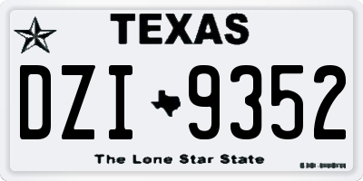 TX license plate DZI9352