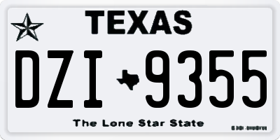 TX license plate DZI9355