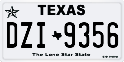 TX license plate DZI9356