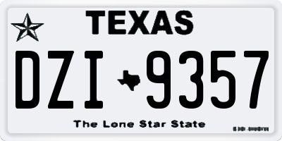 TX license plate DZI9357