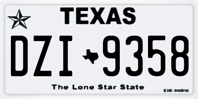 TX license plate DZI9358