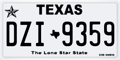 TX license plate DZI9359