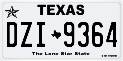 TX license plate DZI9364