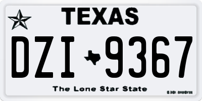 TX license plate DZI9367