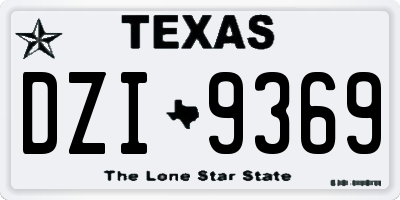 TX license plate DZI9369