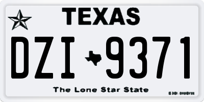 TX license plate DZI9371