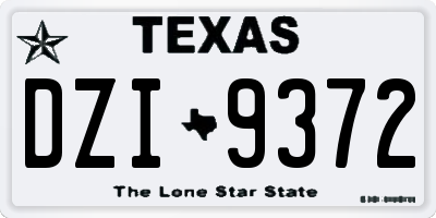 TX license plate DZI9372