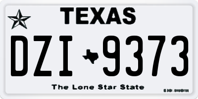 TX license plate DZI9373