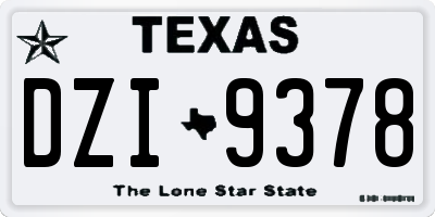 TX license plate DZI9378
