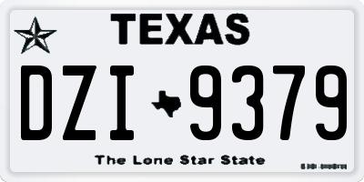 TX license plate DZI9379