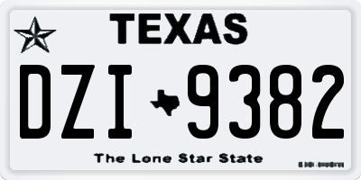 TX license plate DZI9382