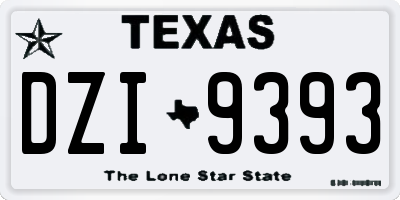 TX license plate DZI9393