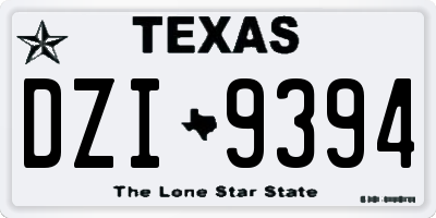 TX license plate DZI9394