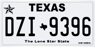 TX license plate DZI9396