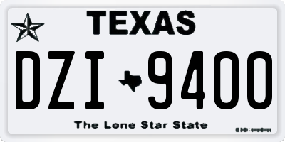 TX license plate DZI9400