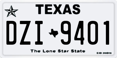 TX license plate DZI9401
