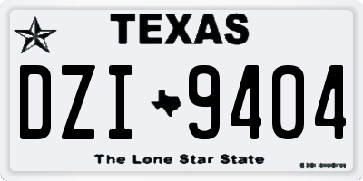 TX license plate DZI9404