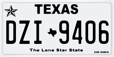 TX license plate DZI9406