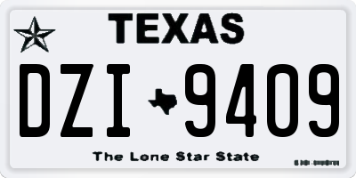 TX license plate DZI9409