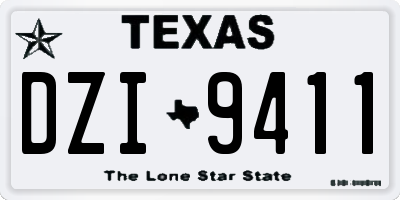 TX license plate DZI9411