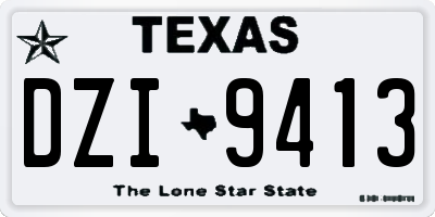 TX license plate DZI9413