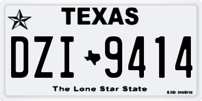 TX license plate DZI9414
