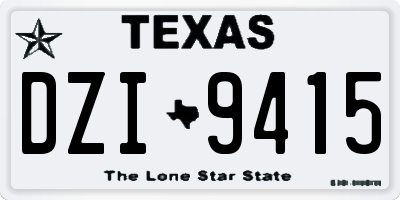 TX license plate DZI9415