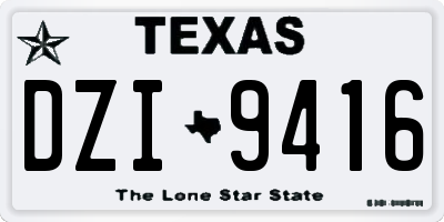 TX license plate DZI9416