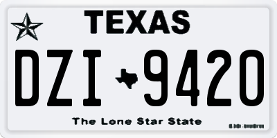 TX license plate DZI9420