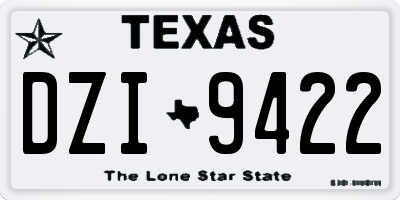 TX license plate DZI9422