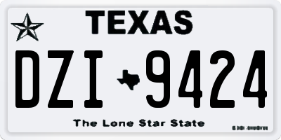 TX license plate DZI9424