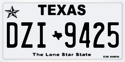 TX license plate DZI9425