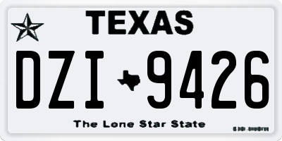 TX license plate DZI9426