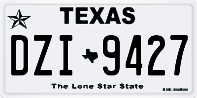 TX license plate DZI9427