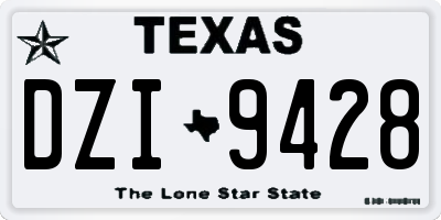 TX license plate DZI9428