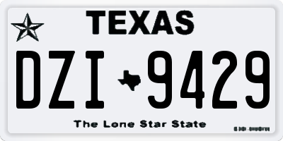 TX license plate DZI9429