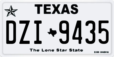TX license plate DZI9435