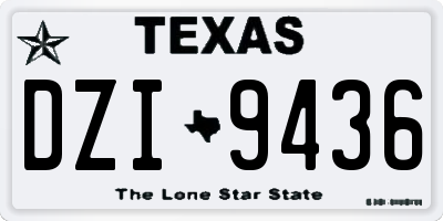 TX license plate DZI9436