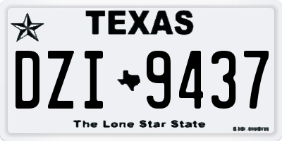 TX license plate DZI9437
