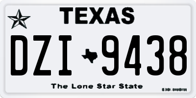 TX license plate DZI9438