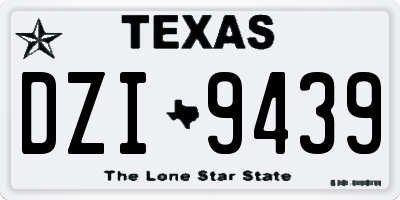 TX license plate DZI9439