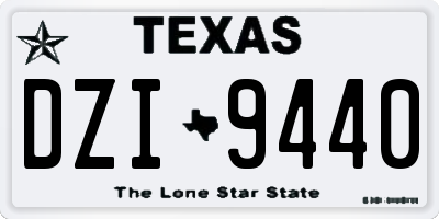 TX license plate DZI9440