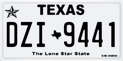 TX license plate DZI9441